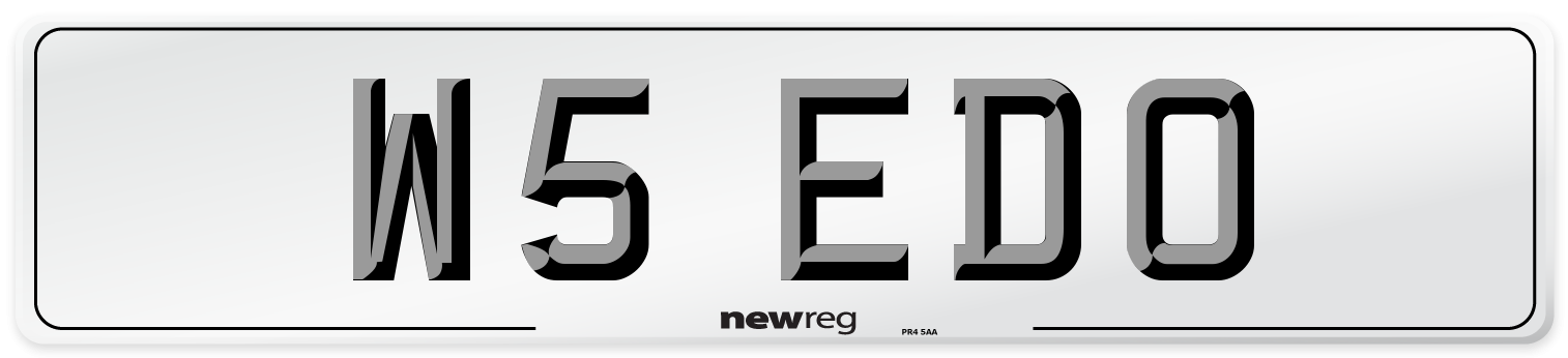 W5 EDO Number Plate from New Reg